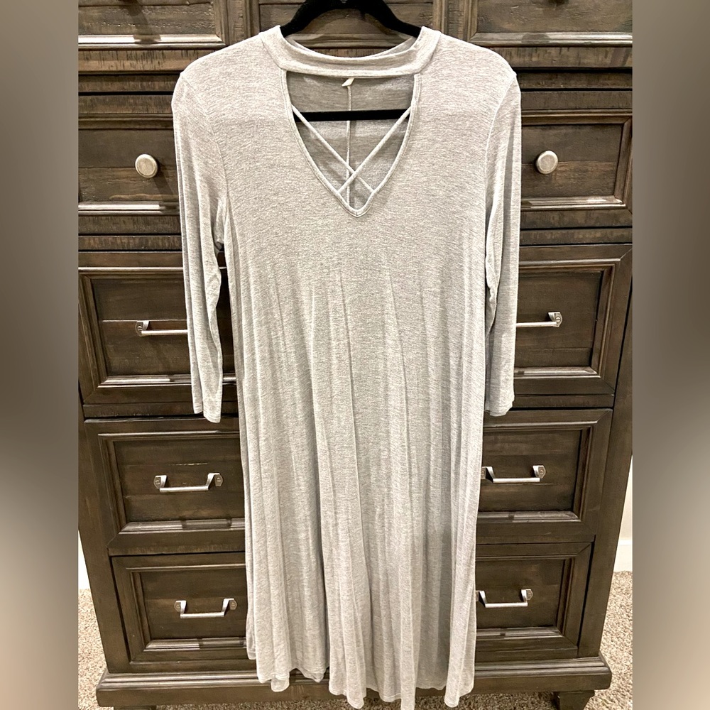 Grey Cross Top Dress